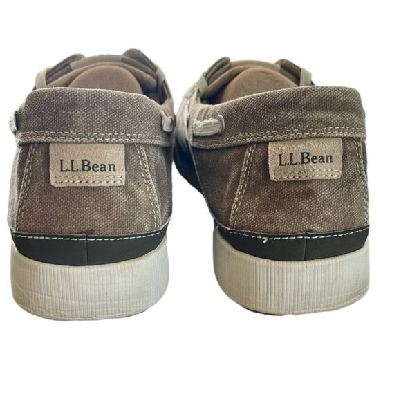 LL. Bean Men's Canvas Boat Loafer Deck Shoes Lace-Up in Oxford Grey Size 11.5 - Picture 2 of 8